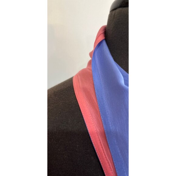 Vintage 1970’s Two Sided All Silk Sash/Scarf  Pink Lavender Solid Design 59" x 5 - Picture 6 of 7